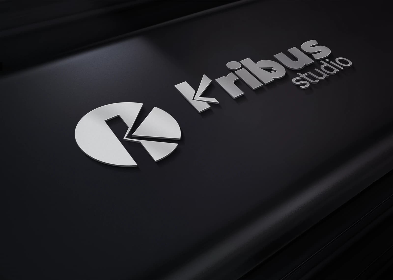 Logo Kribus Studio w wersji przestrzennej — projekt WUYO Studio